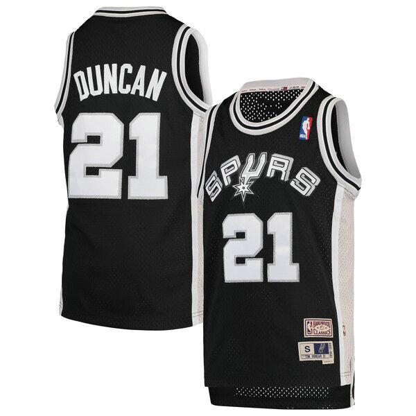Camiseta Tim Duncan 21 San Antonio Spurs Classics Swingman Negro Nino